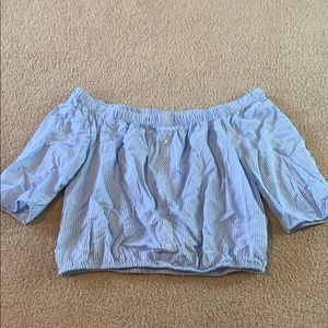 Striped off the shoulder top